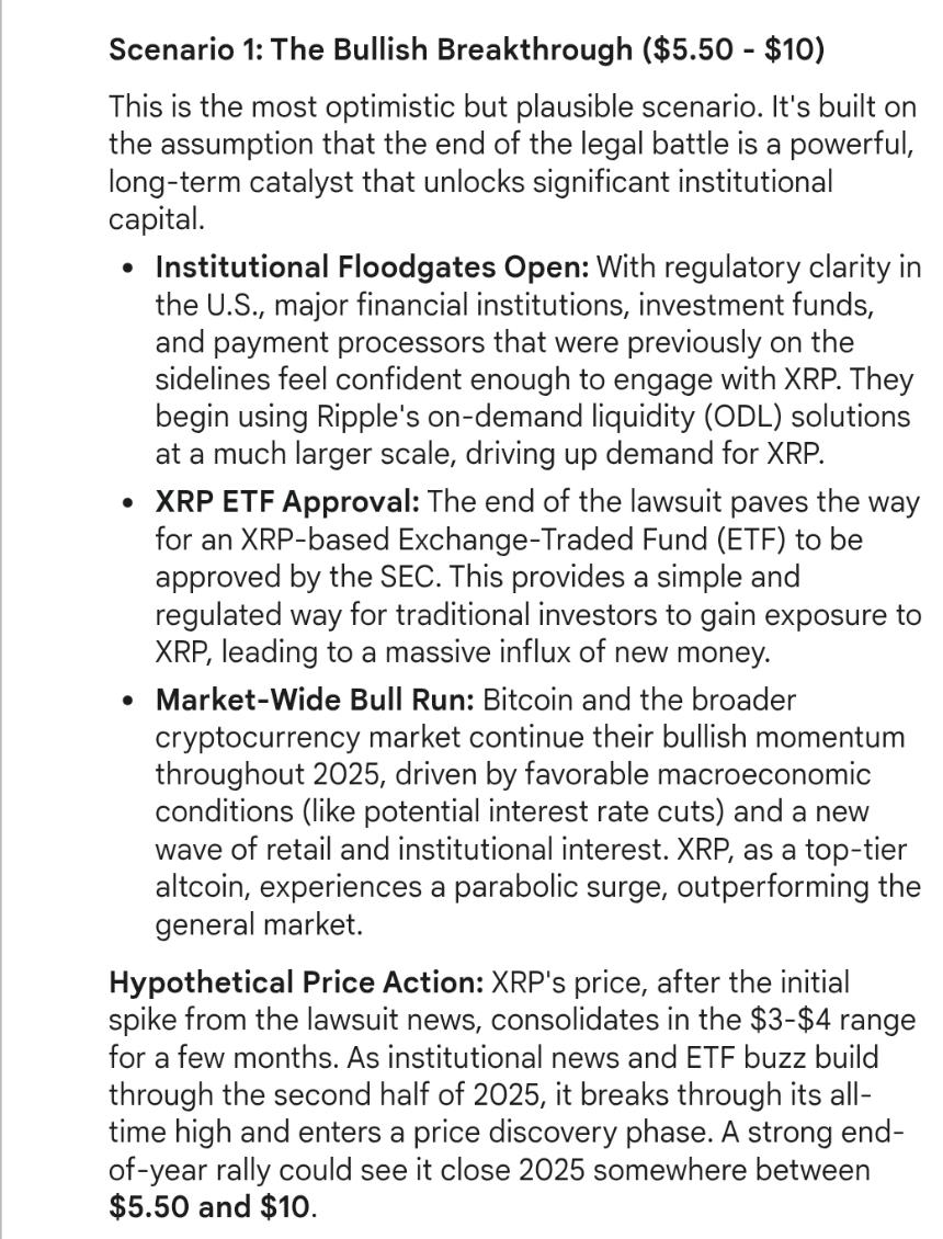 XRP Bull Case Price Prediction Google Gemini