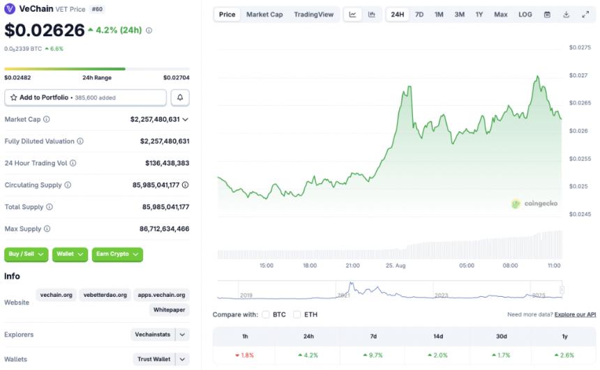 VeChain Rally chart