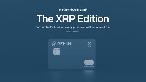 Gemini 推出支持 Ripple XRP 的信用卡，消费可享高达 4% 返利