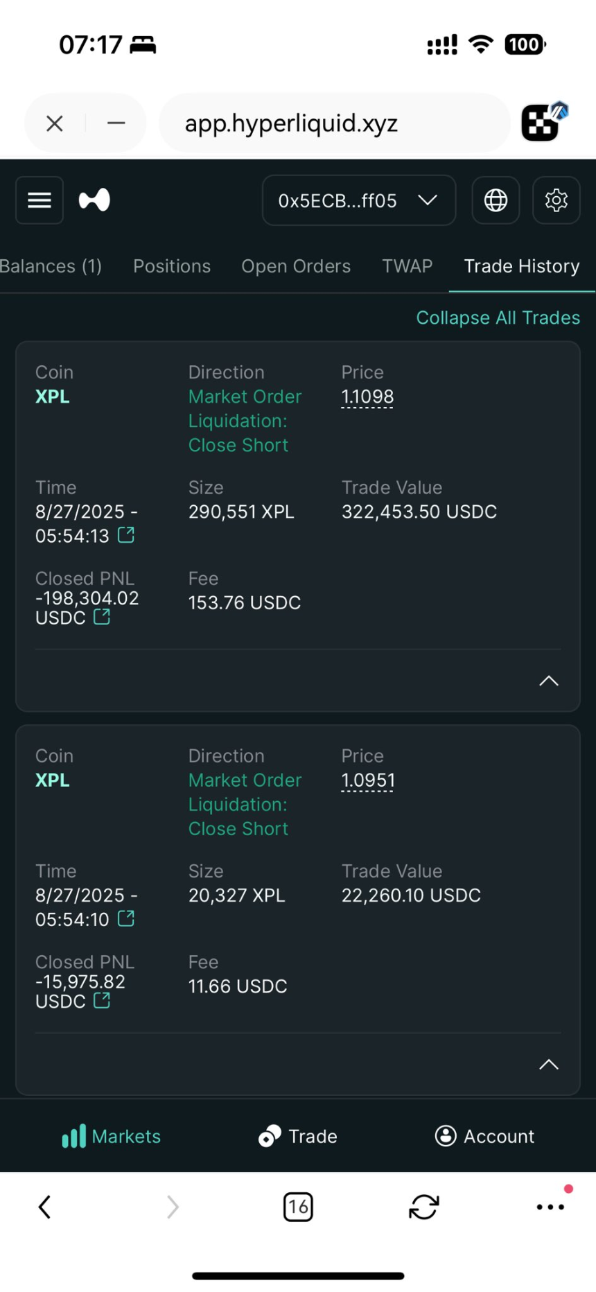 Hyperliquid再现巨鲸操控：XPL盘前暴涨200%触发空单清算，获利4600万美元