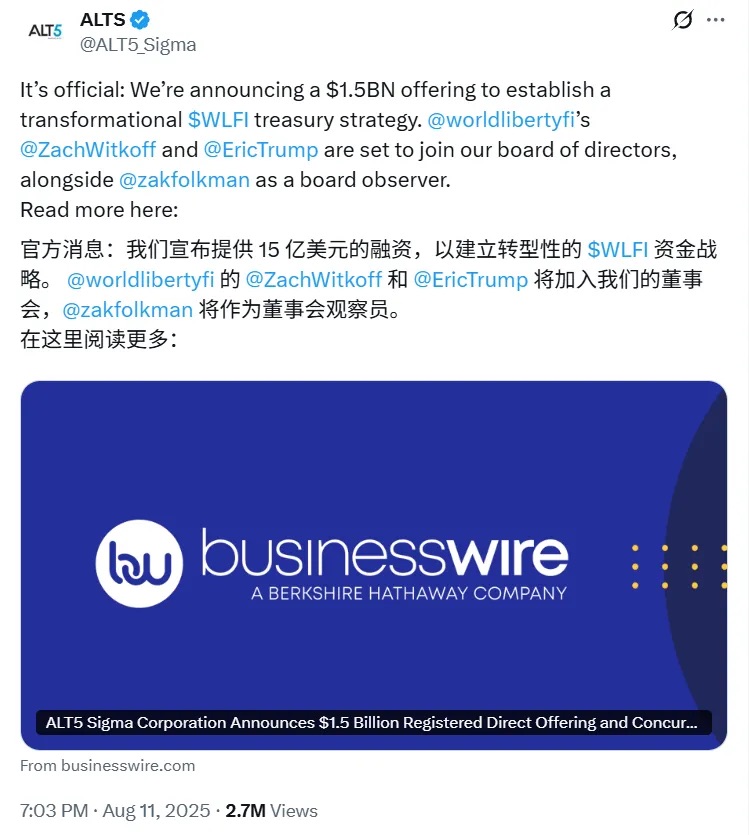 WLFI即将上线早期投资者收益飙升20倍，是巅峰还是新起点？