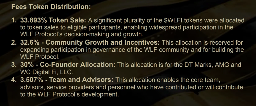 WLFI代币分配