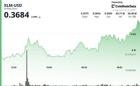 机构买盘支撑恒星币 XLM 价格，24 小时上涨 2.32%
