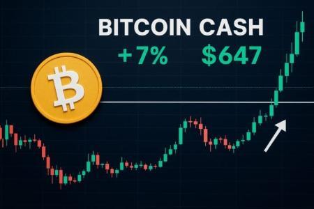 比特币现金突破647美元大关：价格飙升7%，市场情绪高涨