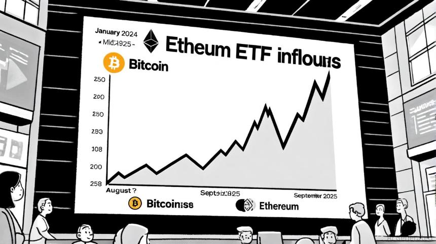 以太坊和比特币 ETF 流入:机构采用和长期加密资产配置的晴雨表
