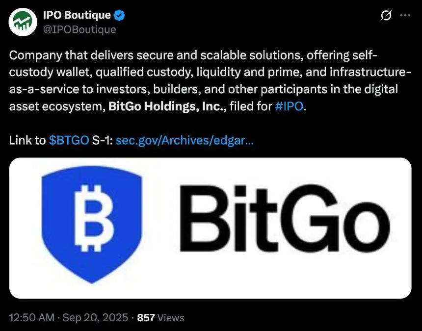 BitGo上市引发加密托管热潮:推动基础设施发展的顶级山寨币