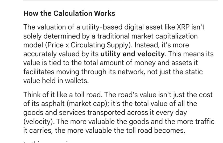XRP Valuation Calculation Google Gemini