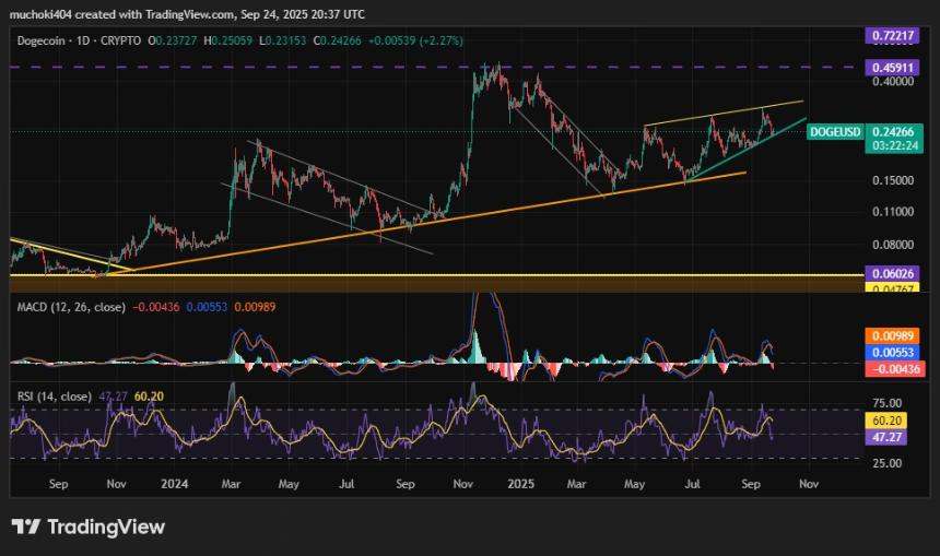 DOGE 价格预测：鲸鱼增持与现货ETF推动狗狗币趋势反转