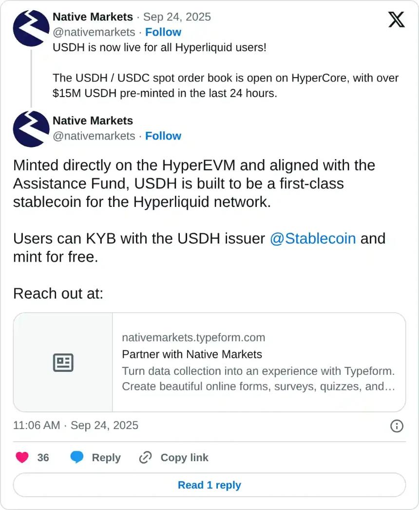 超流动性价格预测：随着 USDH 稳定币的推出，HYPE 有望突破 50 美元