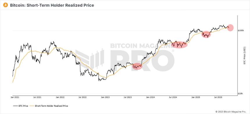 比特币跌破短期持有者实际价格，未来或迎10%回调