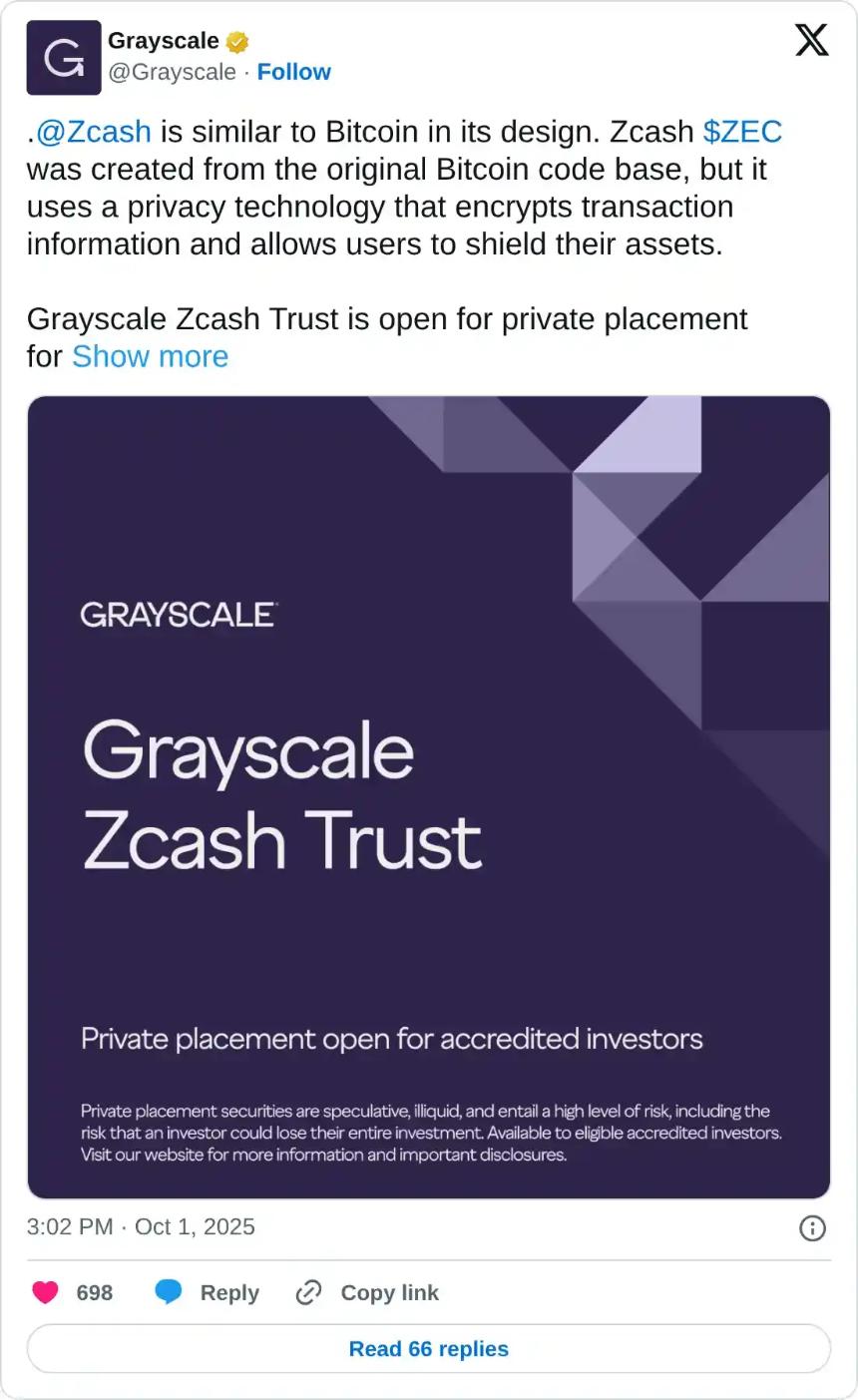  加密货币涨幅居前：Zcash 受灰度信托基金推动上涨，DeXe 和 MYX Finance 也纷纷跟进 