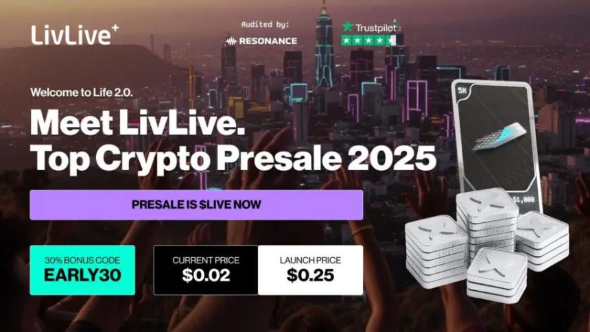 2025年10月加密货币预售TOP 5：LivLive ($LIVE) 凭借创新模式荣登榜首
