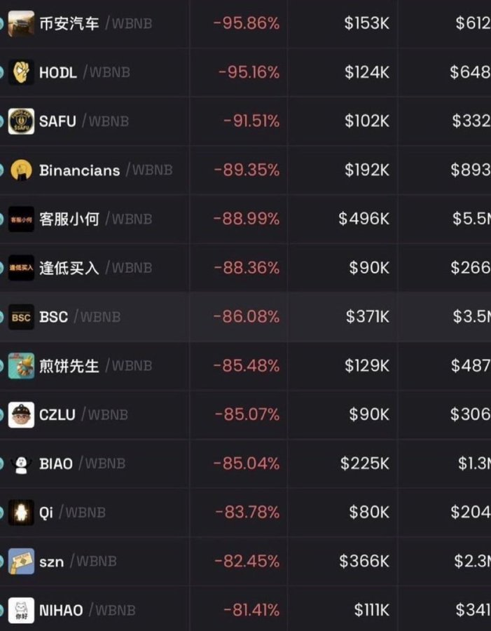 BNB链Memecoin崩盘:一夜暴跌90%,徐明星直指‘信仰式传销’本质