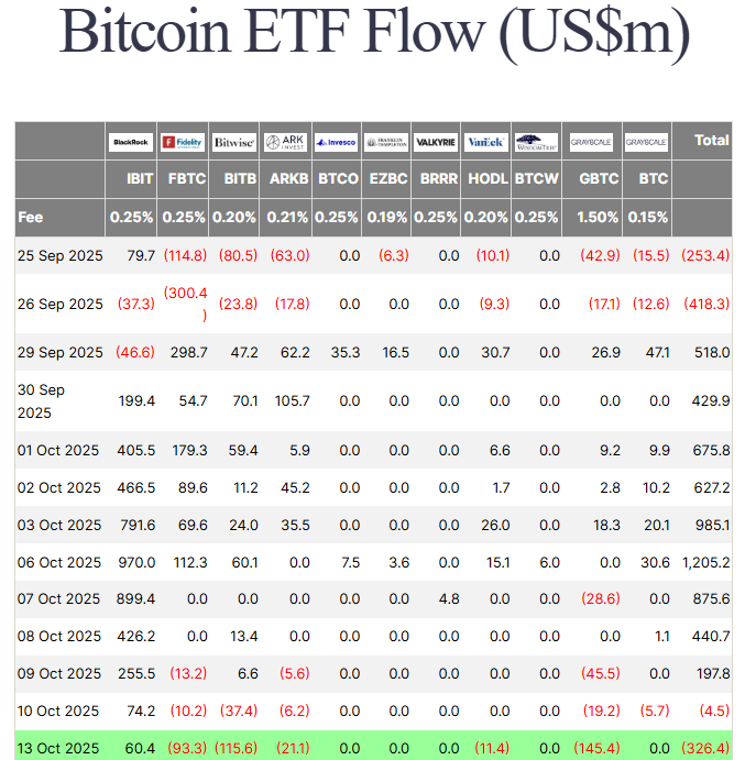比特币价格因BTC ETF资金流出加剧而承压,未来或跌破10万美元大关