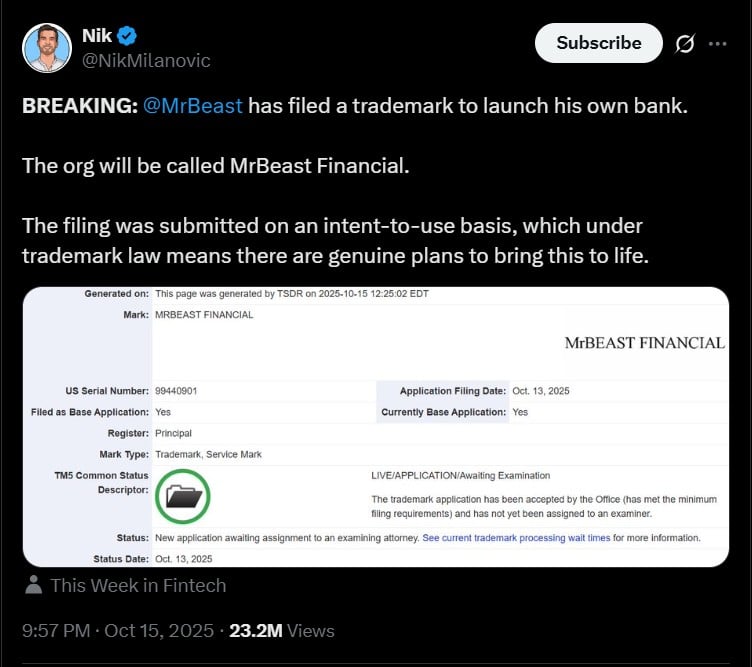 从 YouTube 到加密货币:MrBeast 进军金融科技领域的原因解析