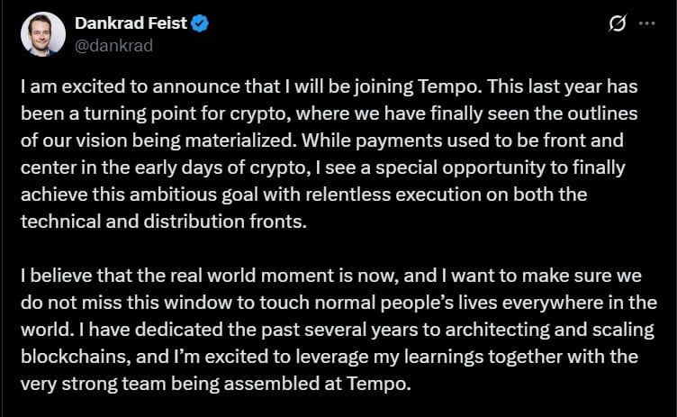 Stripe支持的Tempo完成5亿美元融资，估值达50亿美元：详情