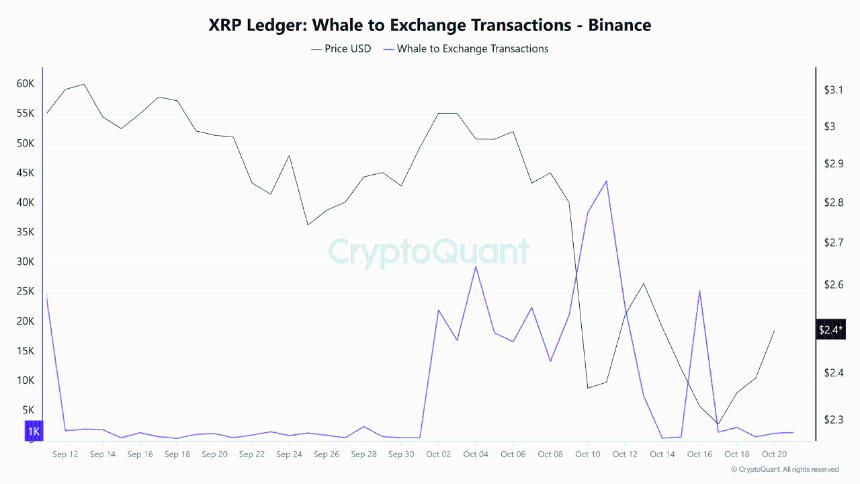 XRP巨鲸涌入币安,大量存款涌入——抛售压力加剧