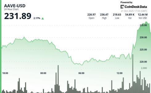 Aave 治代币突破 230 美元，双底反转确认市场反弹
