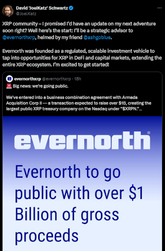 Ripple CTO加入Evernorth，XRP价格或迎重大突破