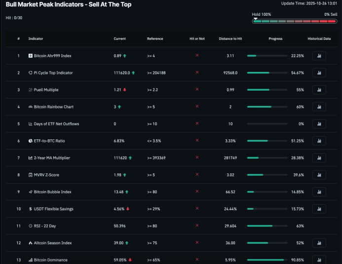  比特币牛市峰值指标100%未受影响，还有上涨空间吗？ 