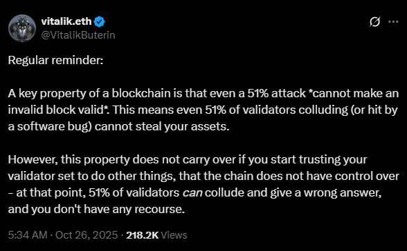  “无效的不能变成有效的”——Vitalik Buterin 谈以太坊牢不可破的核心 