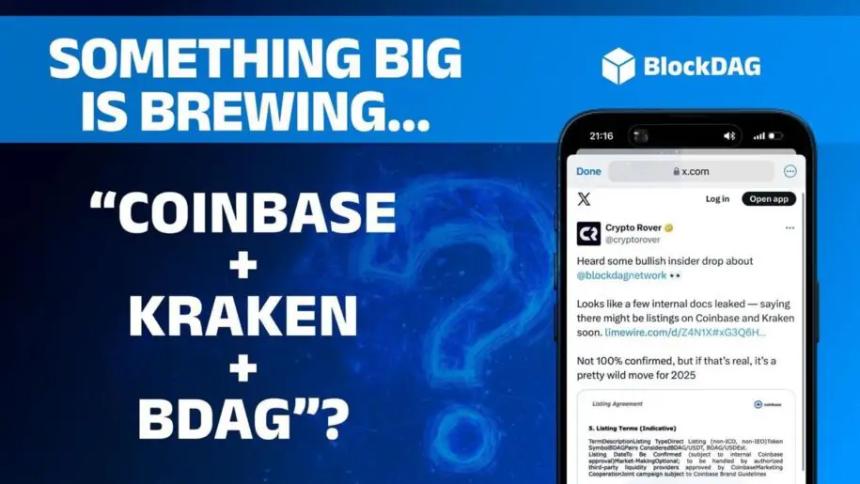BlockDAG预售突破4.3亿美元，Coinbase与Kraken上市传闻或引爆千倍涨幅