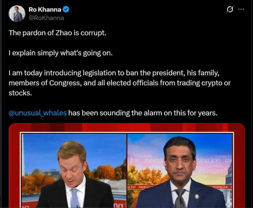 议员瞄准特朗普的加密货币交易,同时持有数百万股票