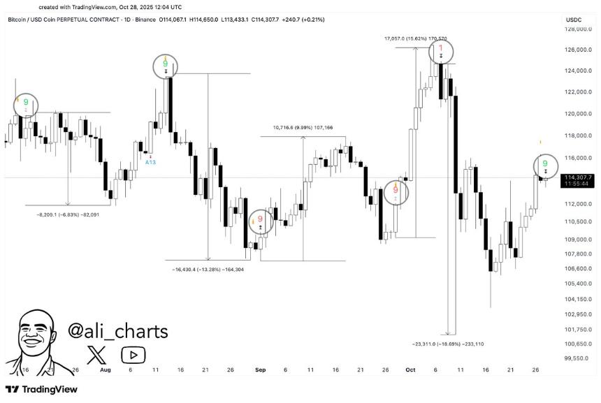 TD Sequential指标再次精准预测XRP价格反转信号