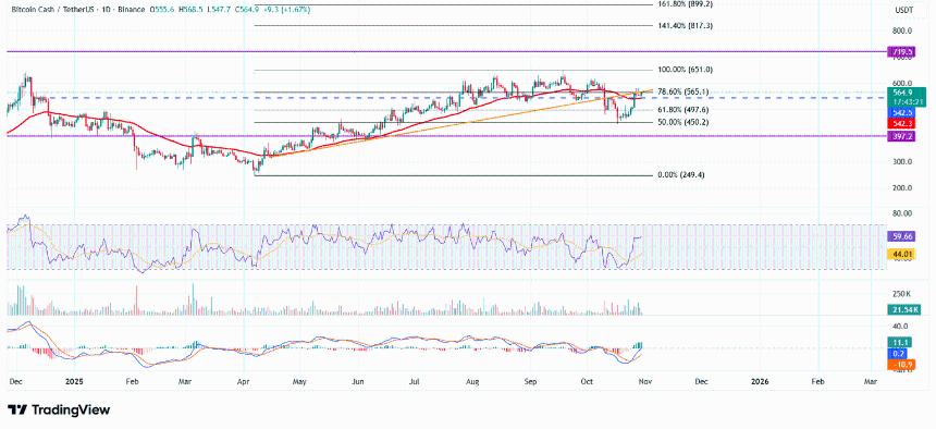  比特币现金价格预测：期货数据暗示看涨趋势，BCH有望突破。 