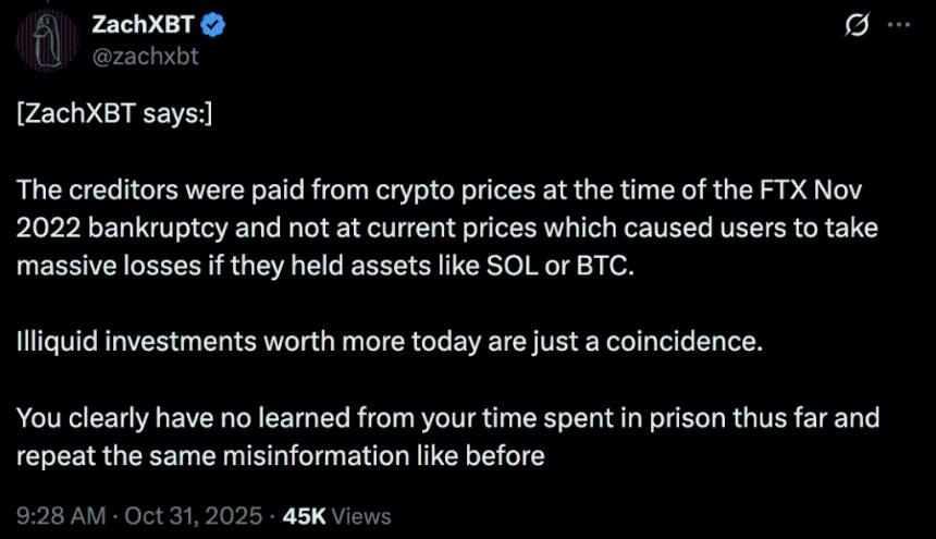 FTX债权人按2022年价格偿还债务，错失SOL和BTC的巨额收益。