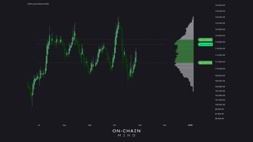 比特币的关键控制点位于 11.7 万美元——多头争夺的关键区域。