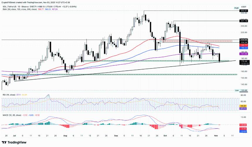 Solana价格分析：关键支撑位承压与市场情绪低迷或引发进一步下行