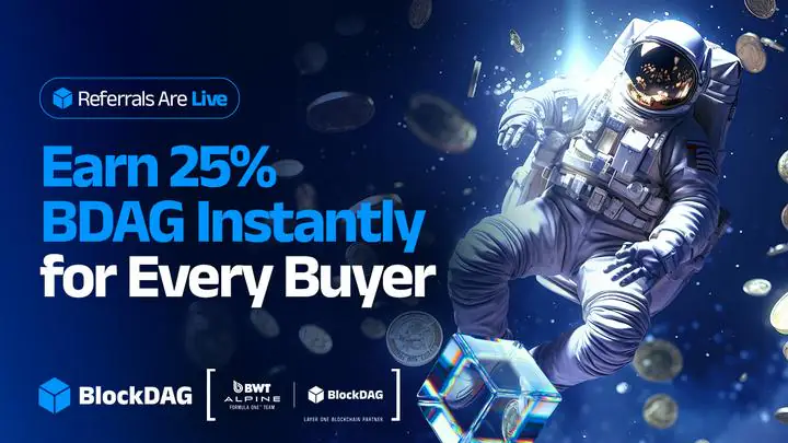 BlockDAG 的 25% 推荐奖励计划推动其增长超过 4.35 亿美元，而 TRX 跌破 0.30 美元，TON 则维持在 2.14 美元附近。