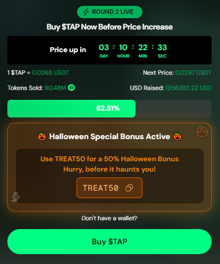  上市前最值得入手的3个加密货币预售项目——Digitap ($TAP)、BlockDAG和Pepenode 备受瞩目 