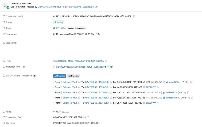 Balancer协议因疑似加密货币漏洞损失7000万美元