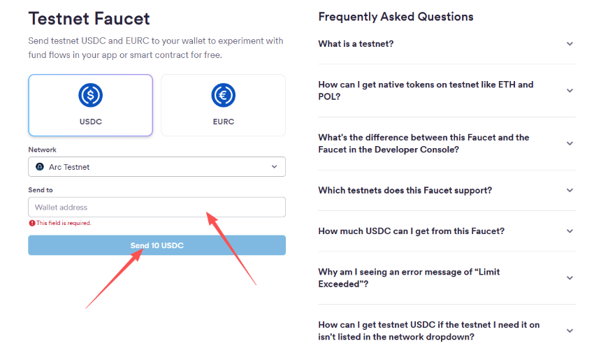 Circle自家稳定币公链Arc测试网交互攻略