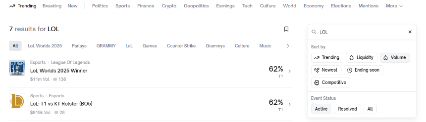 英雄联盟S15巅峰对决将至,预测市场玩家都在押哪队?