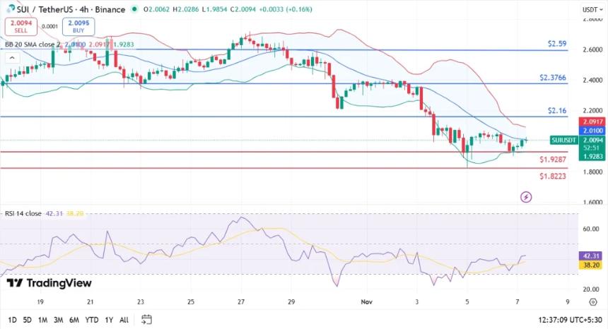 Sui价格分析：多头能否守住2.00美元关口？