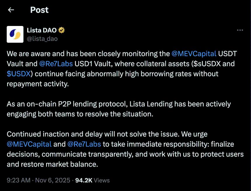  稳定币USDX暴跌63%，创始人面临流动性抽取指控 