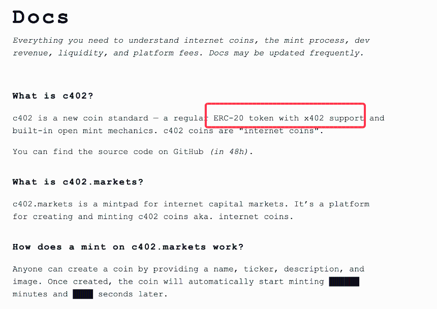 Ping推出发射台c402.market，x402生态的Pump.fun?