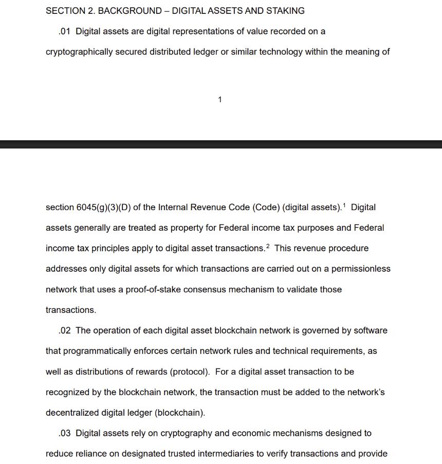  美国国税局发布新指南，为加密货币ETF的质押敞开大门 