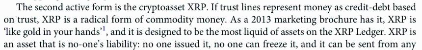 XRP radical form of commodity money