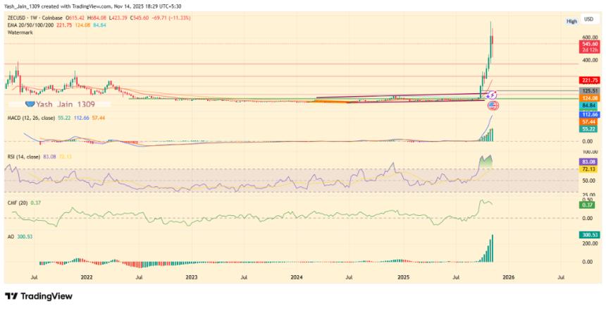 Zcash 2025年价格预测：下跌50%或为上涨潜力铺路