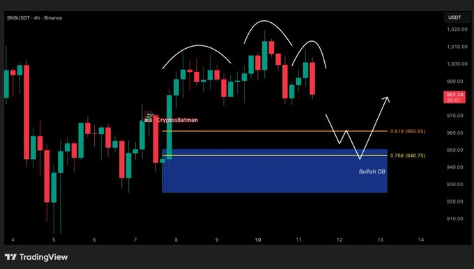  多头试图守住 960 美元的支撑位，BNB 的价格将走向何方？ 
