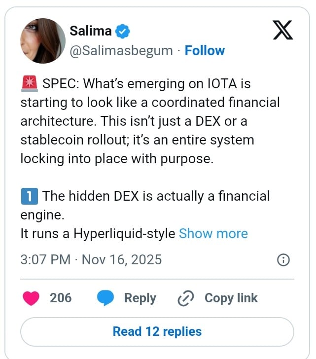 IOTA网络展现出连接交易、抵押品和结算的协调架构