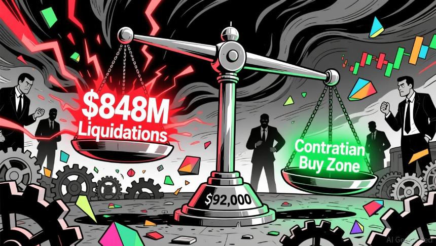  比特币的清算触发点：92,000 美元时面临 8.48 亿美元的风险，以及逆向投资者的战略入场点 