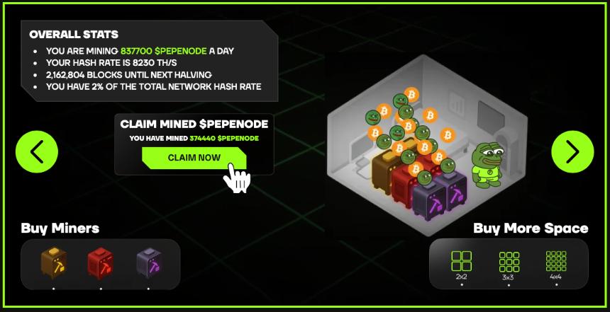  Play-2-Earn 模式重回正轨？《恐龙大亨》爆款游戏聚焦 PEPENODE ICO，有望实现 100 倍回报。 