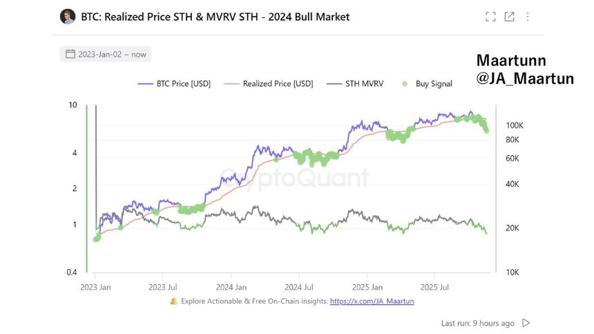 比特币短期持有者恐慌情绪加剧，市场或迎关键转折点