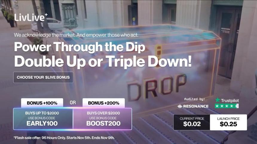 最值得买入的1美元以下加密货币:LivLive ($LIVE) 走强,$SUBBD 下跌