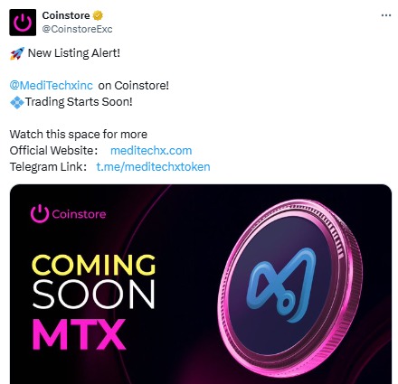 MediTechX Coinstore 即将上线:MTX 上线价格预测
